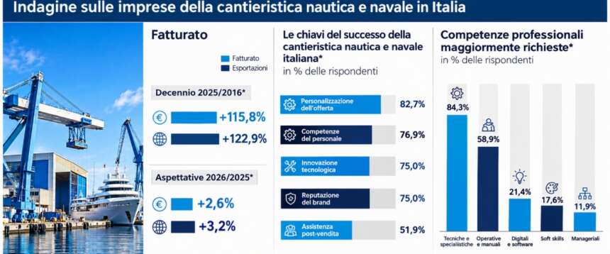 Il Made in Italy domina i mari, cantieristica navale da primato: 170mila occupati e miliardi di export