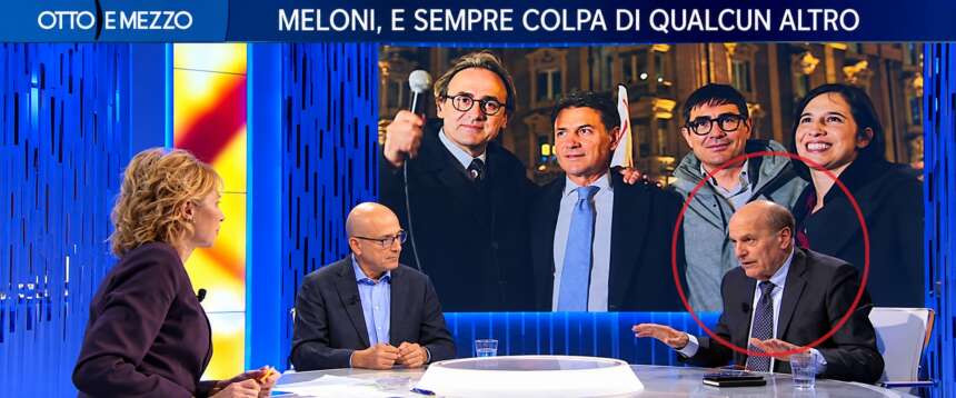 Bersani col volto livido, Lilli Gruber esplode: “Nel campo largo non c’è nulla, Meloni dice cose oggettive!”