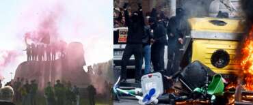 Venerdì di odio, in piazza incappucciati e sfasciatutto: immagini di Meloni bruciate e assalti alla polizia. Scontri a Torino e Roma
