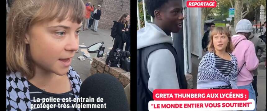 Gretine di tutto il mondo unite: la Thunberg incita gli studenti francesi alla protesta e attacca la polizia (video)
