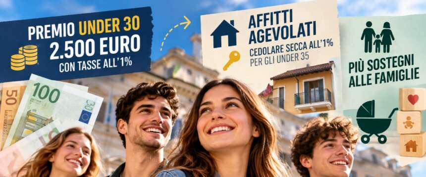Operazione giovani in manovra: arriva il premio under 30 da 2.500 euro, affitti agevolati e più sostegni alle famiglie: tutte le misure