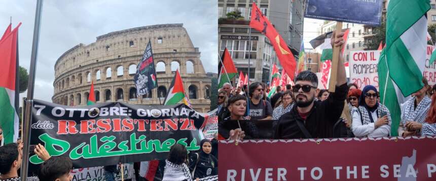 Calci ai poliziotti, cori pro Hamas e slogan inneggianti al 7 ottobre: un altro sabato d’odio nelle piazze pro-Pal