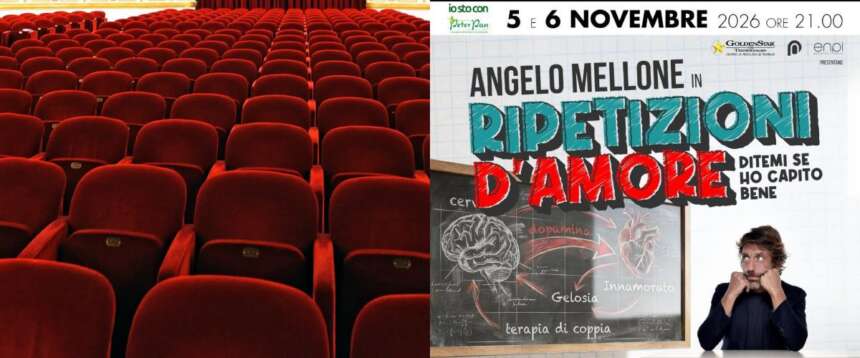 Angelo Mellone torna a teatro con “Ripetizioni d’amore”: lo spettacolo per chi non capisce più le relazioni